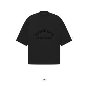 Fear of God Essentials Jet Black Mock T shirt-small New without tags